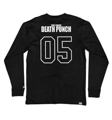FIVE FINGER DEATH PUNCH 'EAGLE CREST' long sleeve hockey t-shirt in black back view