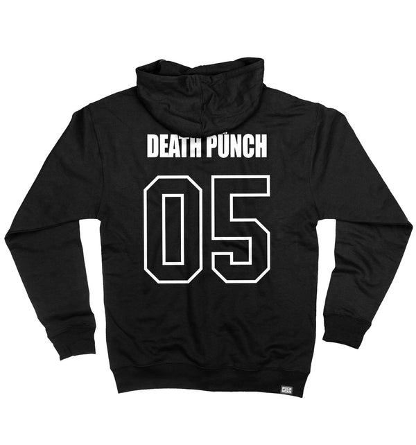 FIVE FINGER DEATH PUNCH 'EAGLE CREST' full zip hockey hoodie in black back view