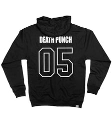 FIVE FINGER DEATH PUNCH 'EAGLE CREST' full zip hockey hoodie in black back view