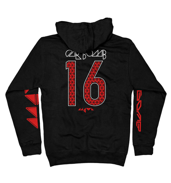 Car Bomb 'Meta' pullover hockey hoodie in black back view