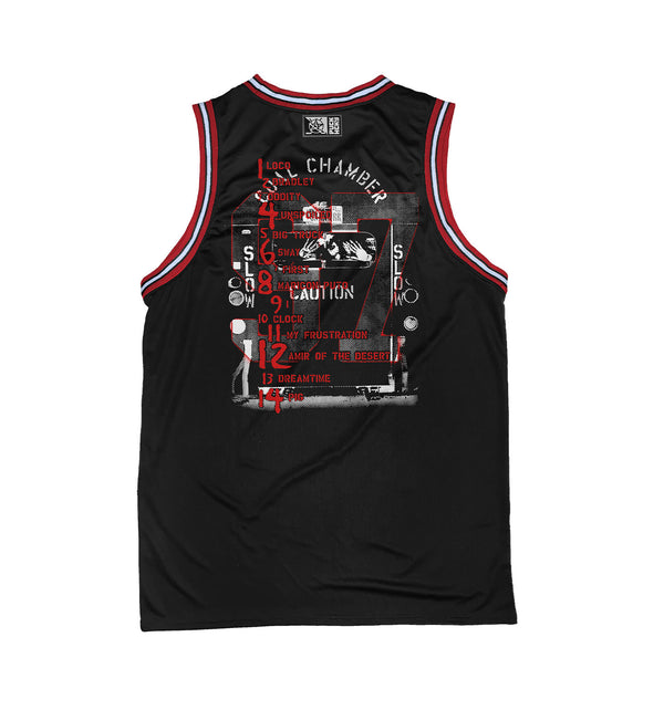 COAL CHAMBER 'ICE CREAM TRUCK' basketball jersey in black, red, and white back view