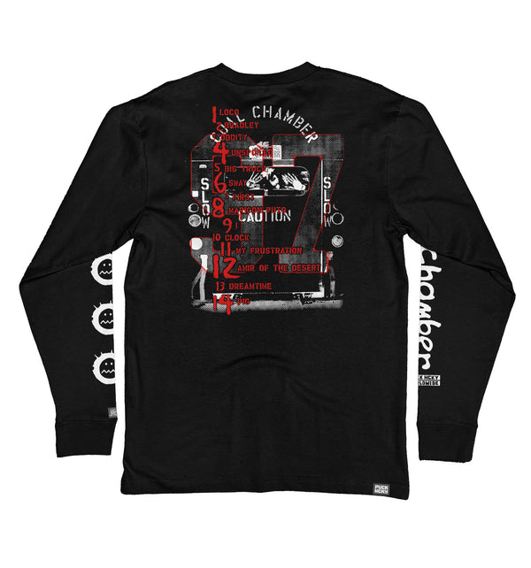 COAL CHAMBER 'ICE CREAM TRUCK' long sleeve hockey t-shirt in black back view