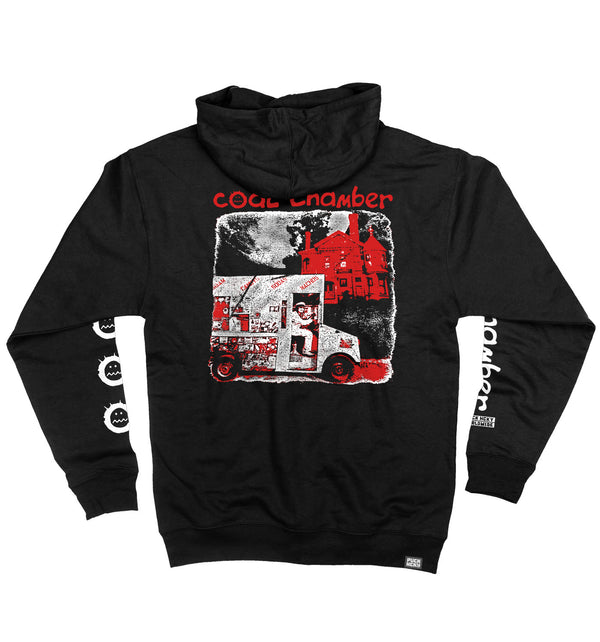 COAL CHAMBER 'ICE CREAM TRUCK' full zip hockey hoodie in black back view