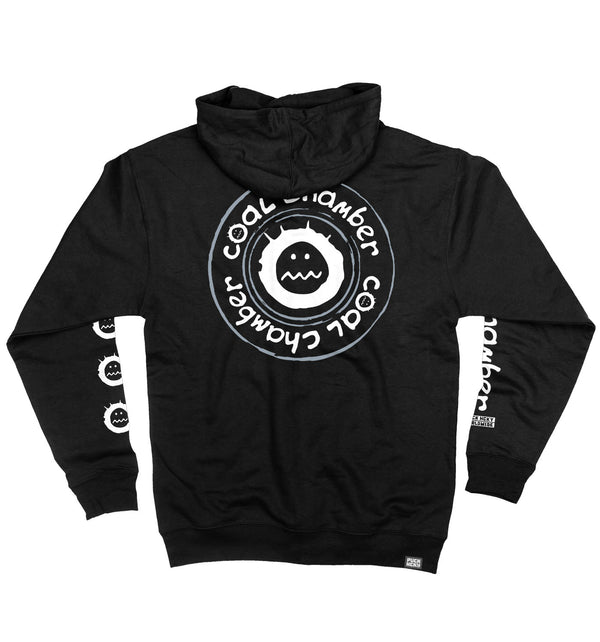 COAL CHAMBER 'LOCO' full zip hockey hoodie in black back view