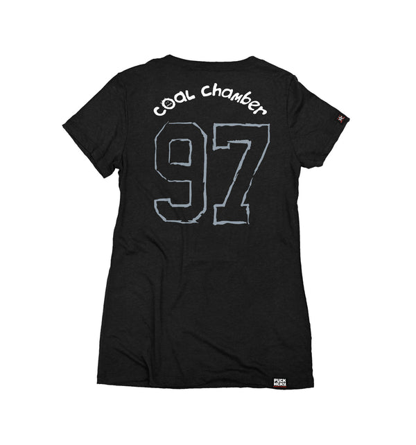 COAL CHAMBER 'LOCO' women's short sleeve hockey t-shirt in black back view
