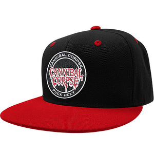 CANNIBAL CORPSE 'OFFICIAL PUCK' snapback hockey cap in black and red