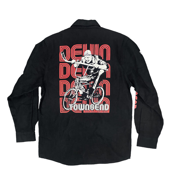 DEVIN TOWNSEND 'LET IT ROLL' limited edition, signed hockey flannel in solid black back view