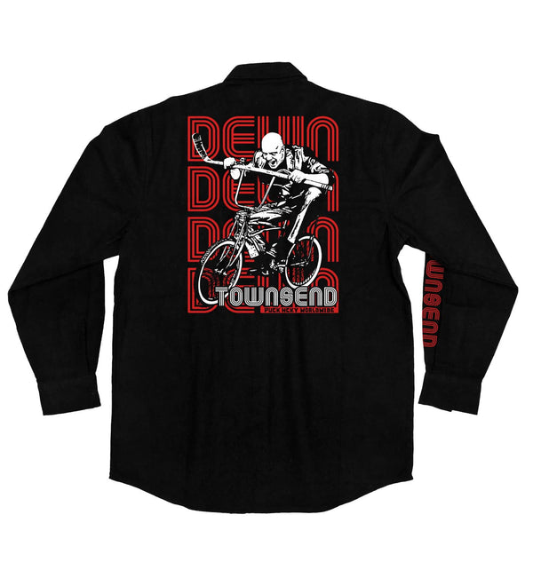 DEVIN TOWNSEND 'LET IT ROLL' limited edition, signed hockey flannel in solid black back view