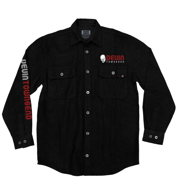 DEVIN TOWNSEND 'LET IT ROLL' limited edition, signed hockey flannel in solid black front view