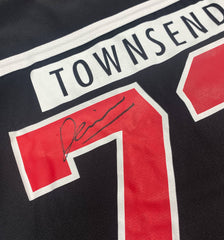 DEVIN TOWNSEND 'LET IT ROLL' limited edition, signed hockey jersey in black, white, and red back view close up-2