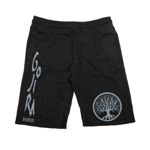 GOJIRA 'FROM THE TREES' fleece hockey shorts in black front view