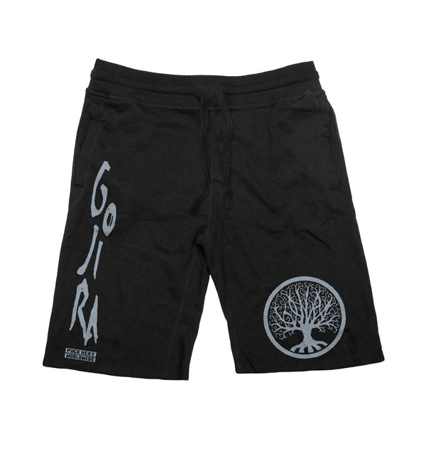 GOJIRA 'FROM THE TREES' fleece hockey shorts in black front view