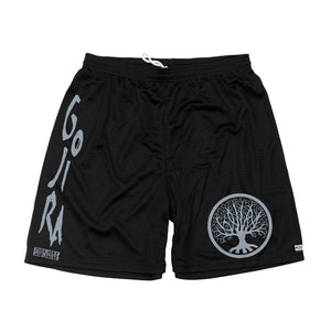 GOJIRA 'FROM THE TREES' mesh hockey shorts in black front view