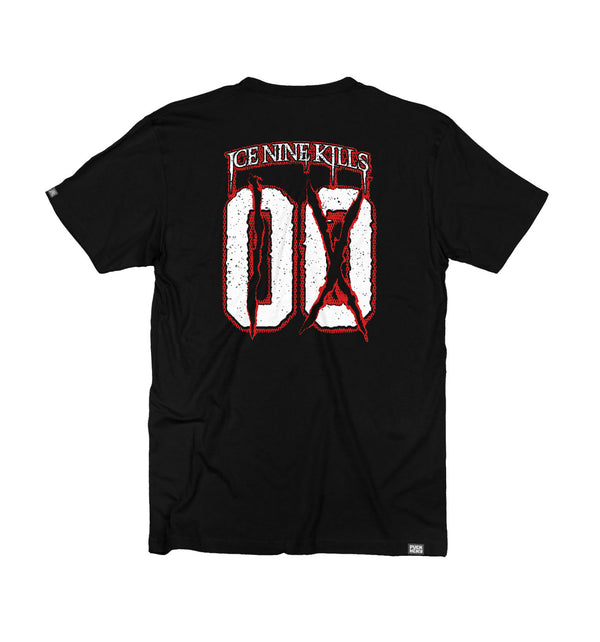ICE NINE KILLS 'IX' short sleeve hockey t-shirt in black back view