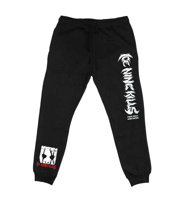 ICE NINE KILLS 'SILENCE' hockey jogging pants in black front view