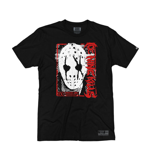 ICE NINE KILLS 'SILENCE' short sleeve hockey t-shirt in black front view