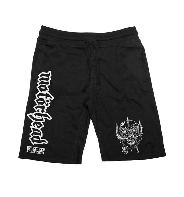 Motorhead 'SCORE PIG' fleece hockey shorts in black