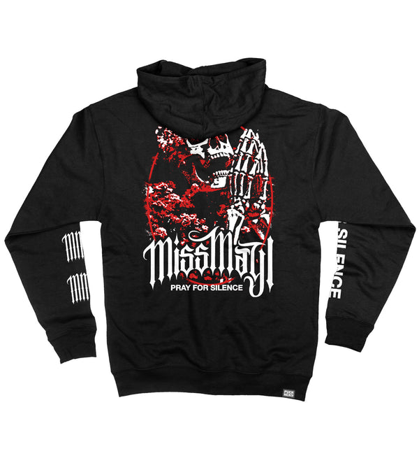 Miss May I 'Silence' full zip hockey hoodie in black back view