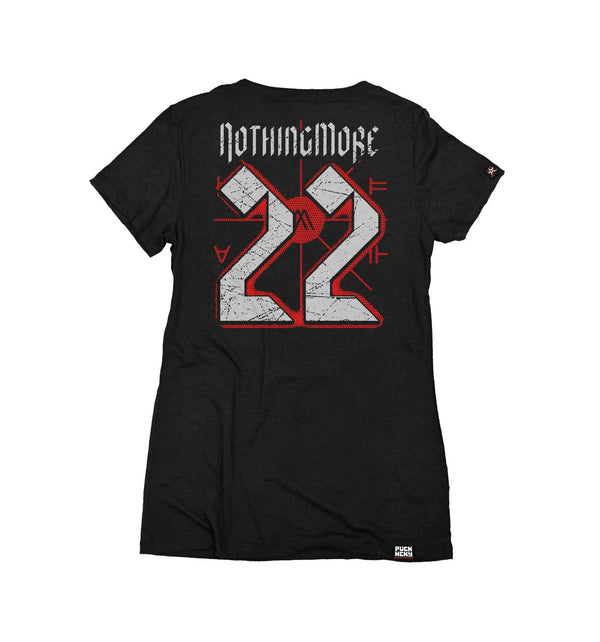 NOTHING MORE 'Deja Vu' women's short sleeve hockey t-shirt in black back view