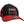 NOTHING MORE 'NEVERLAND' stretch fit hockey cap in black with red brim and red stripes front view