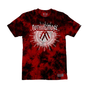 NOTHING MORE 'SPIRITS' short sleeve hockey t-shirt in red and black tie-dye front view