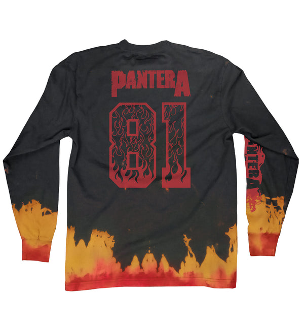 PANTERA 'HELLBOUND' long sleeve tie-dye hockey t-shirt in black back view