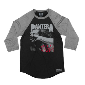 PANTERA 'A VULGAR DISPLAY' hockey raglan in black with deep heather sleeves front view