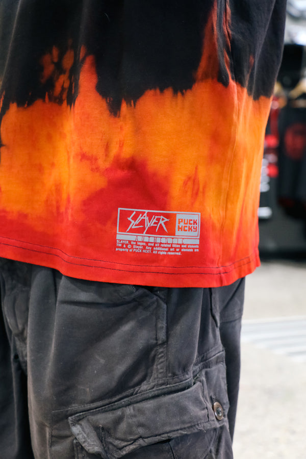 Slayer 'Fight Till Death' limited edition short sleeve tie-dye hockey t-shirt hem tag