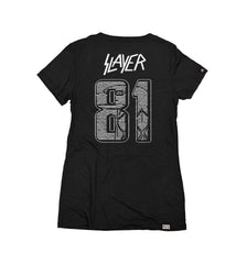 SLAYER 'FIGHT TO THE DEATH' women's short sleeve hockey t-shirt in black back view