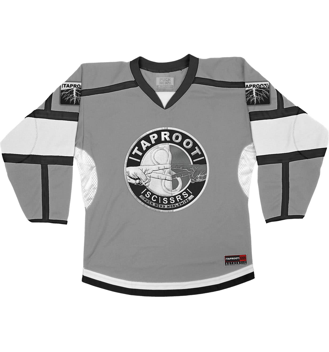 Taproot 'SCSSRS' Deluxe Hockey Jersey (Grey) Grey/Black/White / 3XL