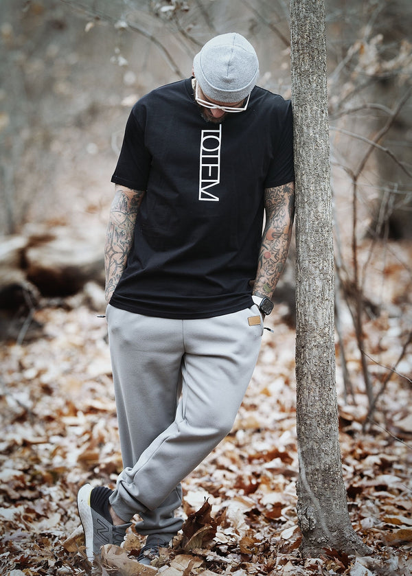 TOTEM 'Logo' short sleeve t-shirt in black on model