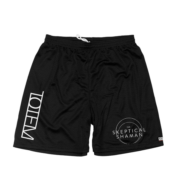TOTEM 'Skeptical Shaman' mesh shorts in black