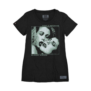 TYPE O NEGATIVE 'BLOODY KISSES' women's short sleeve hockey t-shirt in black front view