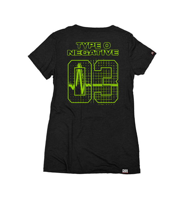 TYPE O NEGATIVE 'LIFE IS KILLING ME' women's short sleeve hockey t-shirt in black back view