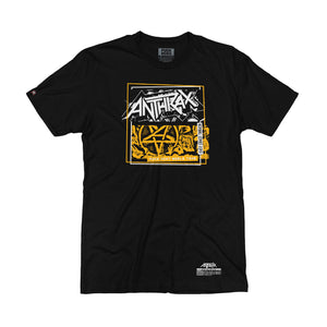 ANTHRAX 'DOUBLE LP' short sleeve hockey t-shirt in black