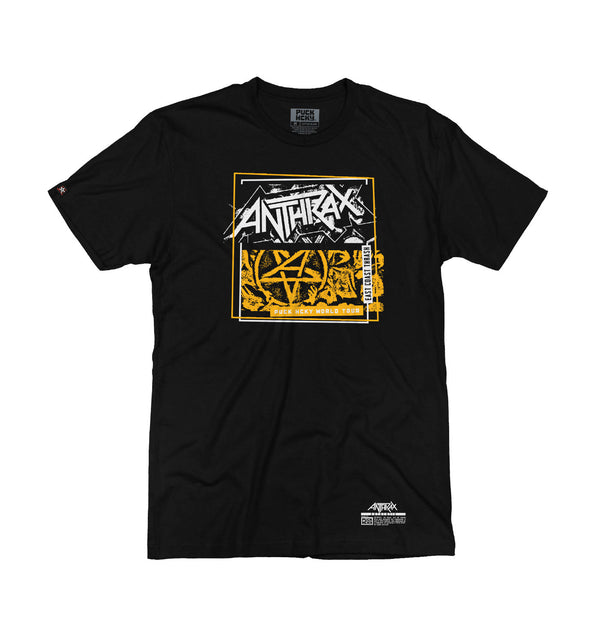 ANTHRAX 'DOUBLE LP' short sleeve hockey t-shirt in black