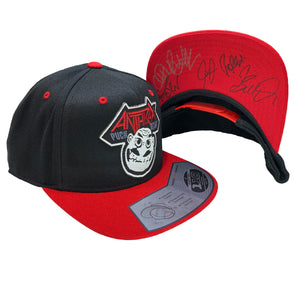 ANTHRAX 'NOT' limited edition, autographed snapback hockey cap in black and red