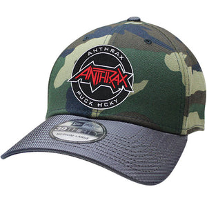 ANTHRAX 'OFFICIAL PUCK' stretch fit hockey cap in camo with charcoal brim