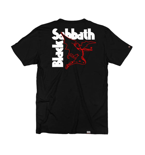 BLACK SABBATH 'IRON MAN' short sleeve hockey t-shirt in black back view