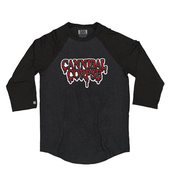 CANNIBAL CORPSE 'HOCKEY CLUB' hockey raglan in black heather with black sleeves