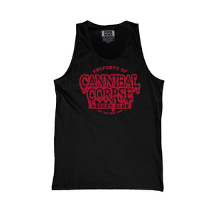 CANNIBAL CORPSE 'PROPERTY OF' hockey tank top in black front view