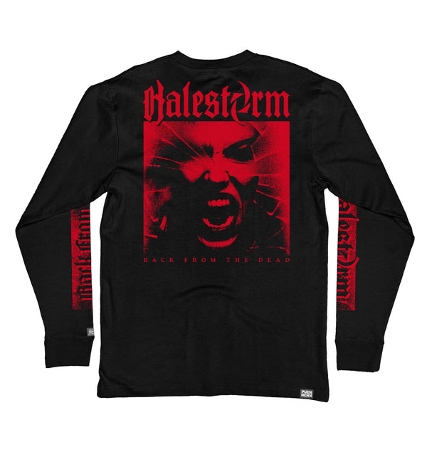HALESTORM 'BACK FROM THE DEAD' long sleeve hockey t-shirt in black back view