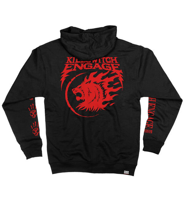 KILLSWITCH ENGAGE ‘SKATE BY DESIGN’ full zip hockey hoodie in black back view