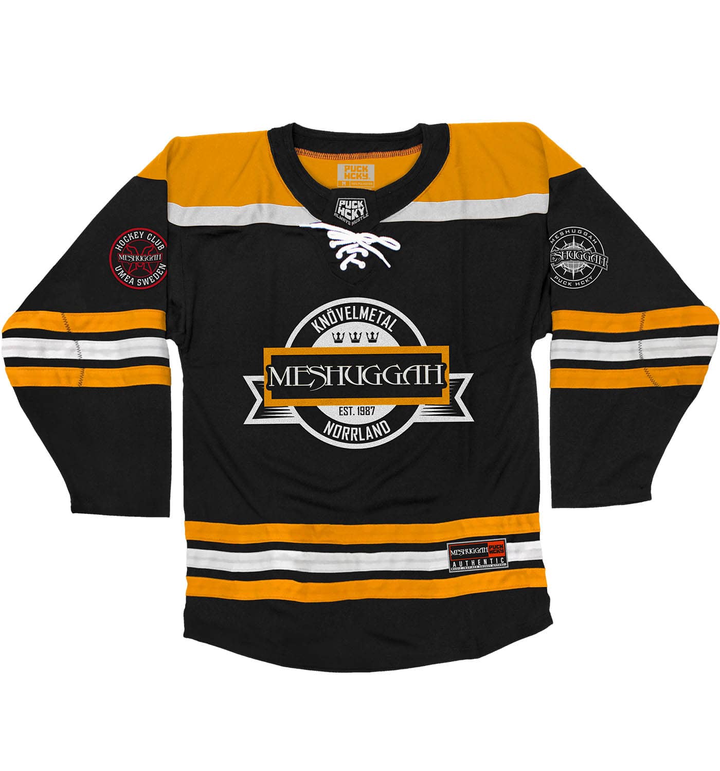 Custom Hockey Jersey Black Royal-Yellow Hockey Lace Neck Jersey Men's Size:L