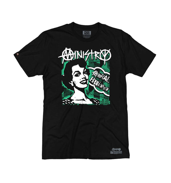 MINISTRY ‘MORAL HYGIENE’ short sleeve hockey t-shirt in black front view