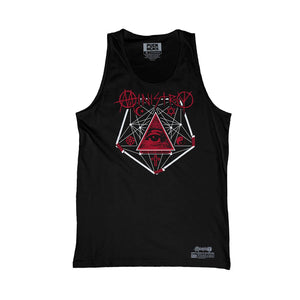 MINISTRY 'PENTA-PUCK' hockey tank top in black front view