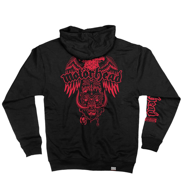Motorhead 'Eagle' full zip hockey hoodie in black back view