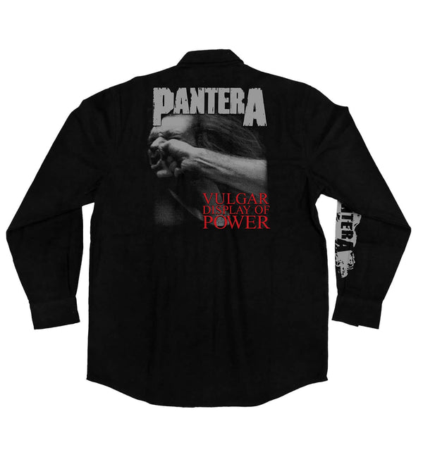 PANTERA 'A VULGAR DISPLAY' hockey flannel in black back view