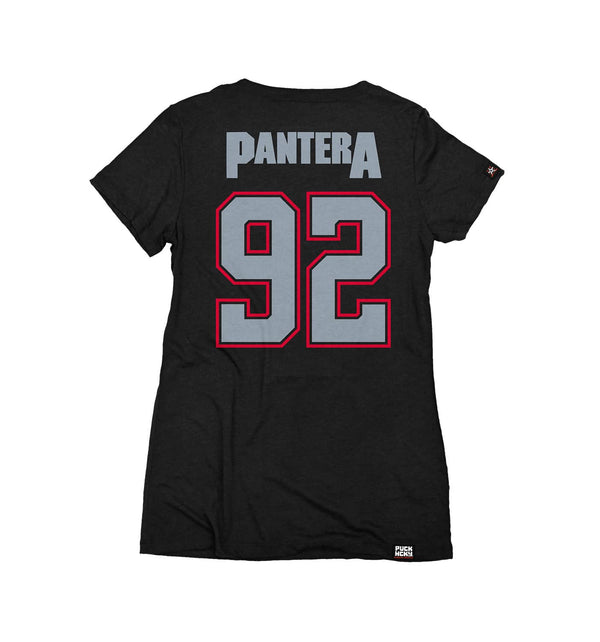 PANTERA 'A VULGAR DISPLAY' women's short sleeve hockey t-shirt in black back view