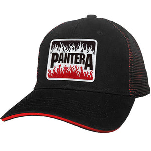 PANTERA 'HELLBOUND' double mesh snapback hockey cap in black and red
